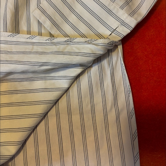 Zara cream long sleeve striped button up shirt tunic made in Europe NWT - Picture 5 of 9